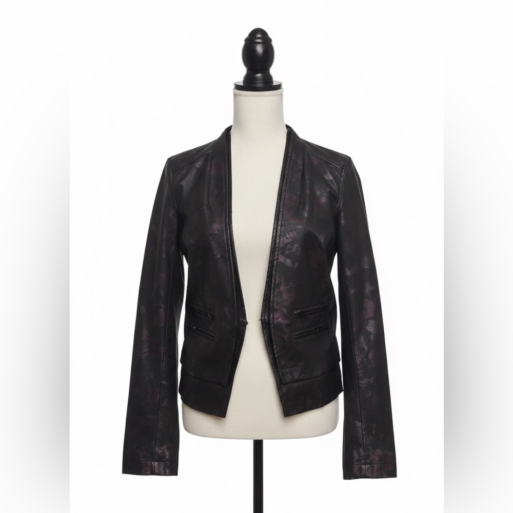 Guess Metallic Floral Mesh Moto Jacket M DIY UP-CYCLE Designer Project